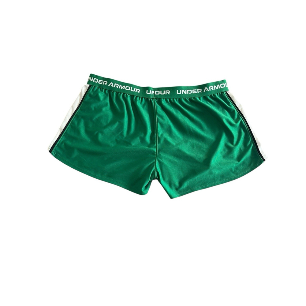 Under Armour Tech Play Up Shorts Womens XL Green Stripe - Picture 8 of 8